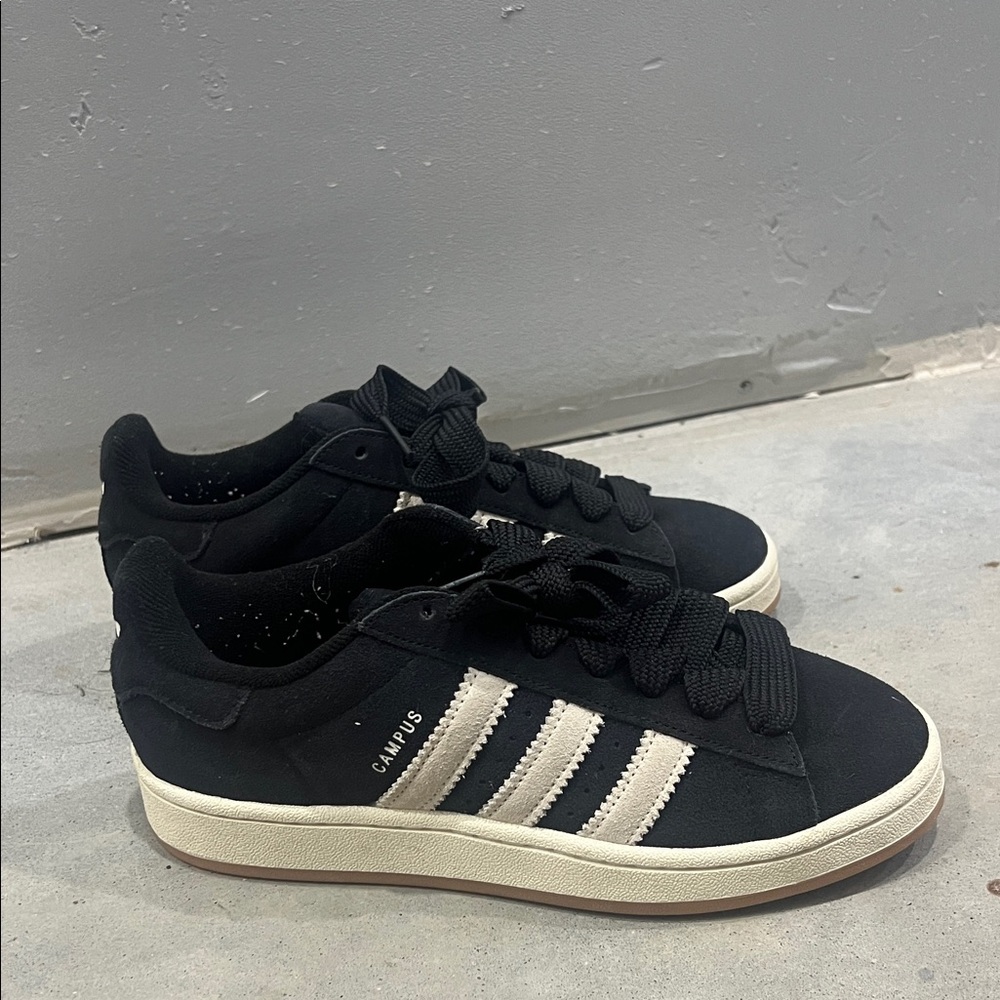 Adidas Campus Black Sneakers with White Stripes